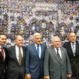 Jerzy Buzek, Lech Wałęsa in Hans-Dietrich Genscher